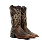 Azkar Tan Cowboy Boots - Square Toe (E29)