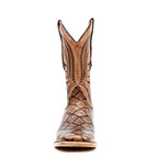Pirarucu Chocolate Boots - Embossed Leather - Square Toe (E687)