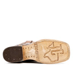 Pirarucu Chocolate Boots - Embossed Leather - Square Toe (E687)