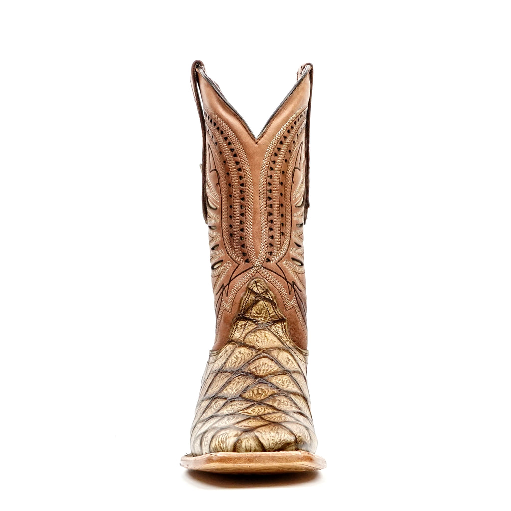 Pirarucu Orix Boots - Embossed Leather - Square Toe (E687)