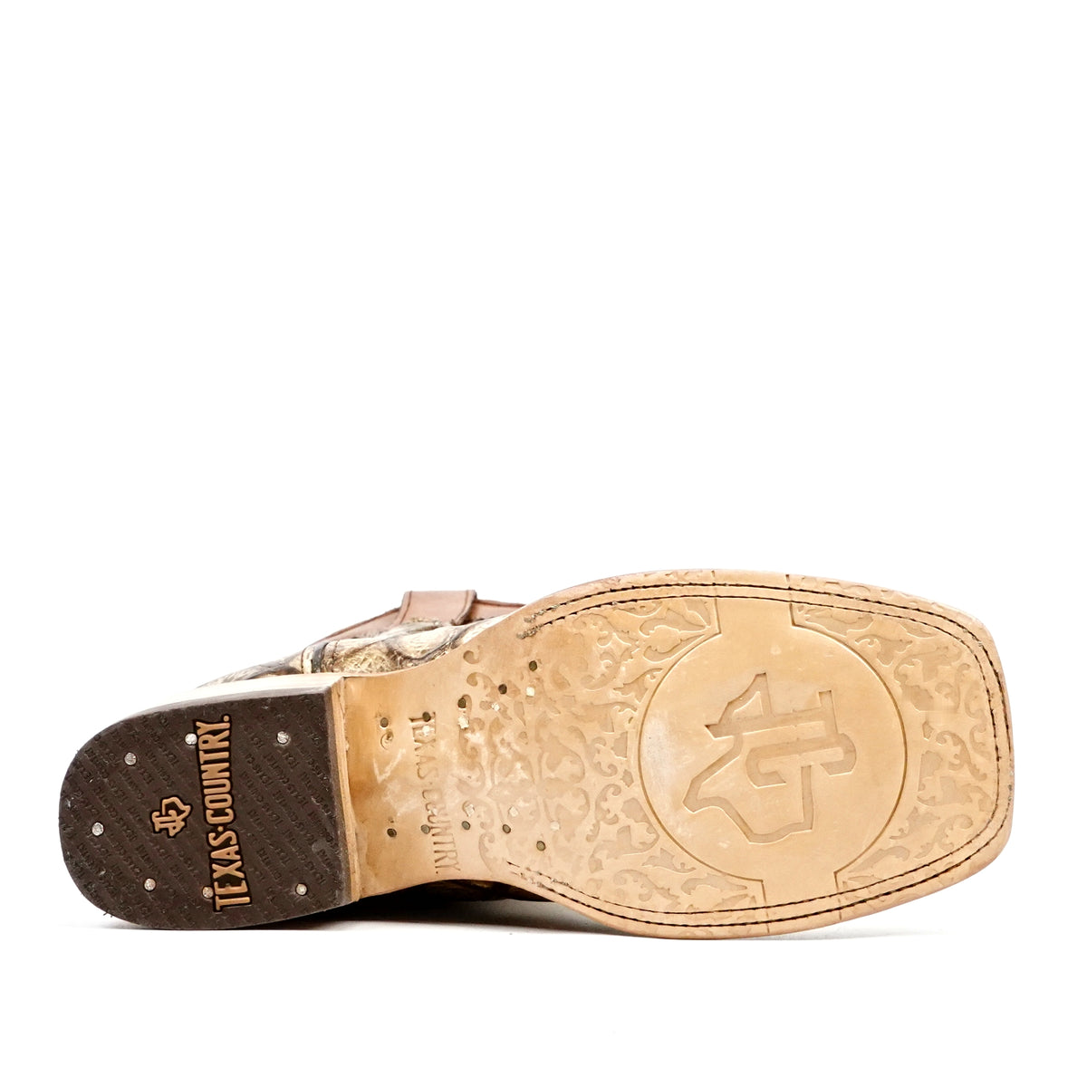 Pirarucu Orix Boots - Embossed Leather - Square Toe (E687)