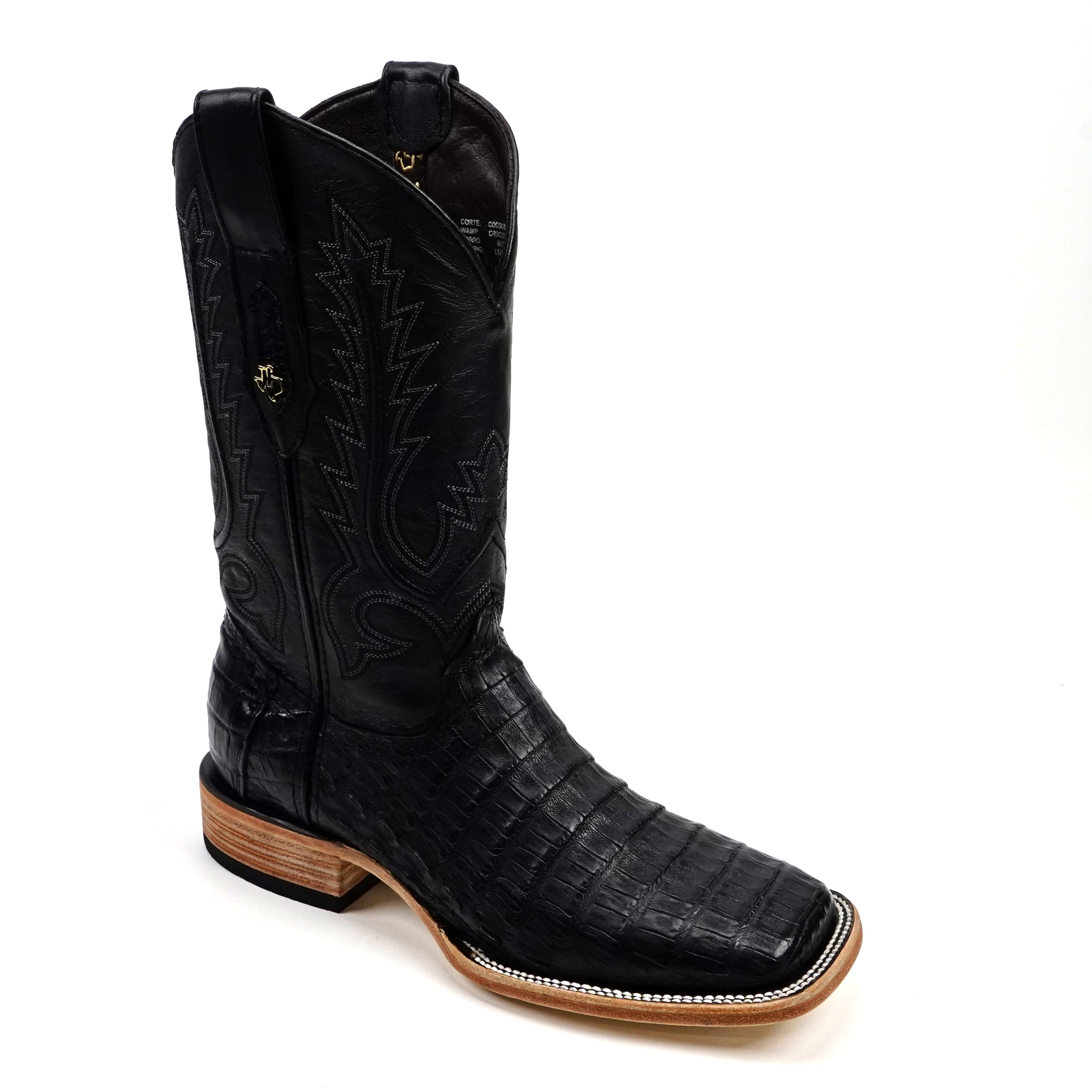 Rhodes Caiman Belly Boots - Navy Blue - Square Toe (LM10)