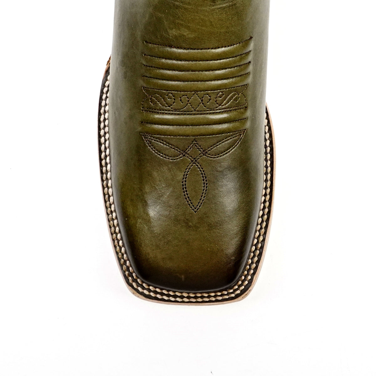 Cleyton Olive Cowboy Boots - Square Toe (E944)