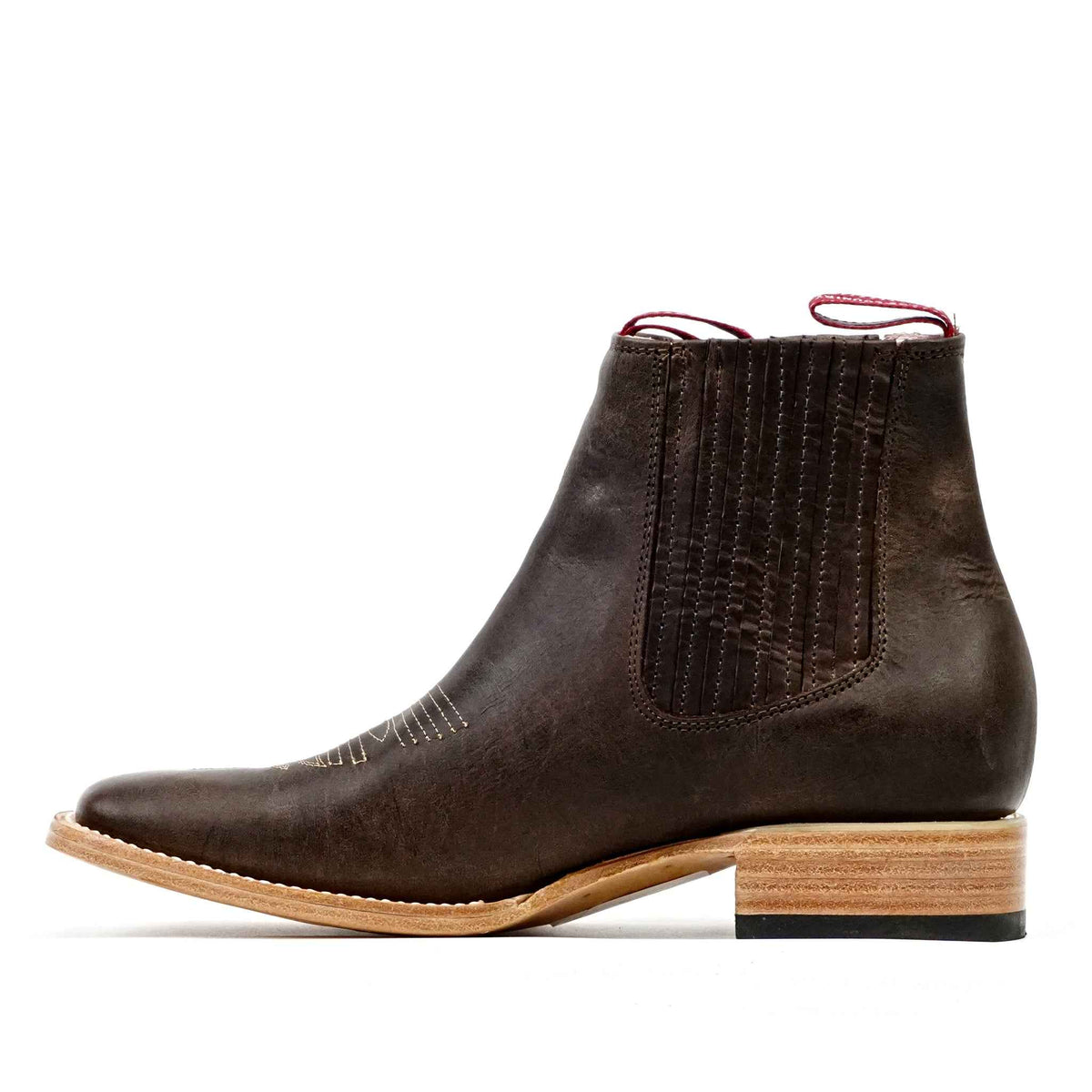 Cowboy Style Alamo Brown Ankle Boots - Square Toe (E1200)