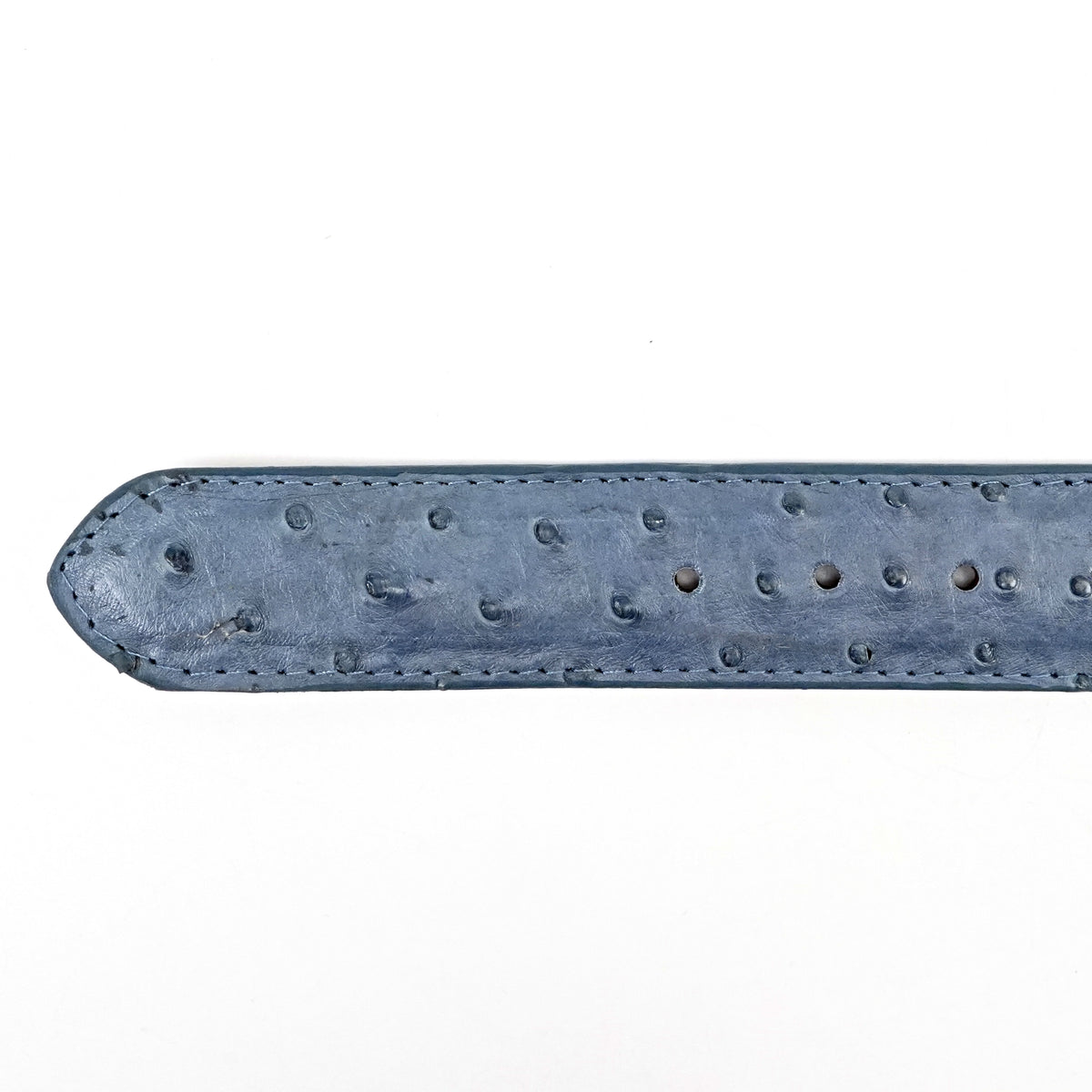 Exotic Full Quilt Ostrich Belt - Denim Blue (C-001)