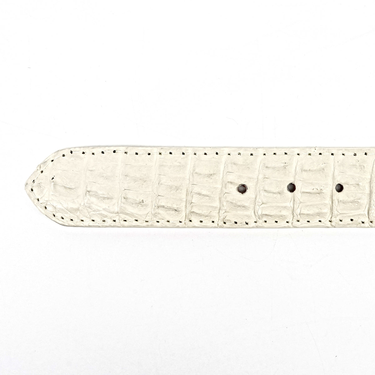 Exotic Full Quilt Caiman Belt - Bone (C001)