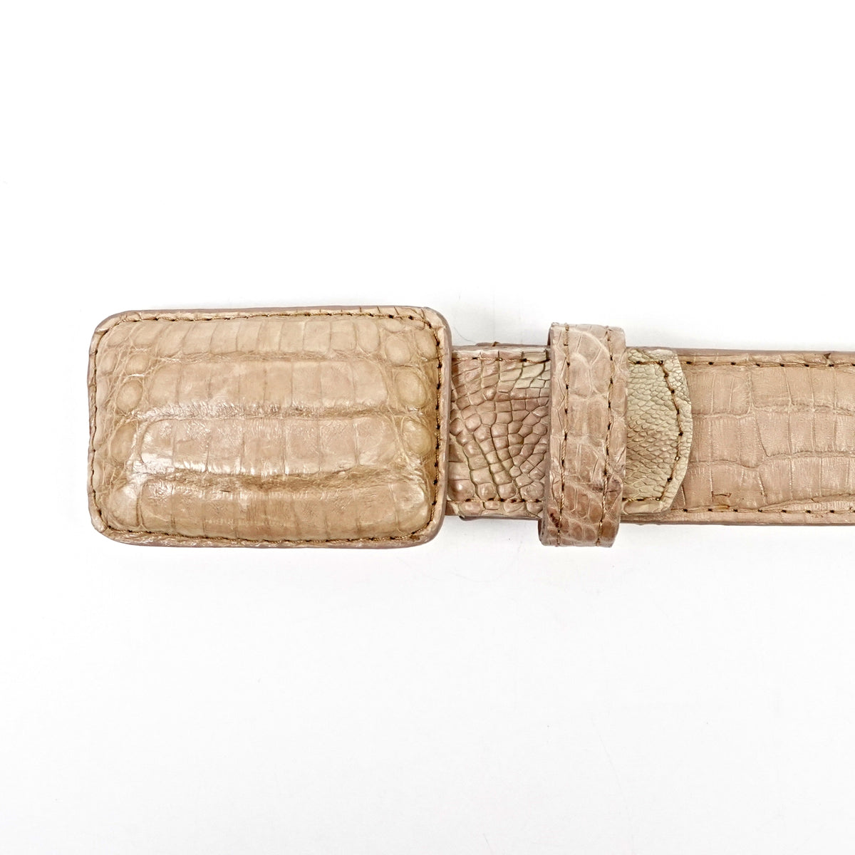 Exotic Full Quilt Caiman Belt - Orix (C-001)