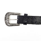 Exotic Full Quilt Caiman Belt - Black (C-028)