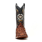 Shedron Pirarucu Fish Patchwork Boots (Youth) - Square Toe (R003)