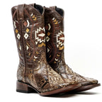 Chameleon Python Boots (Youth) - Square Toe (R003)