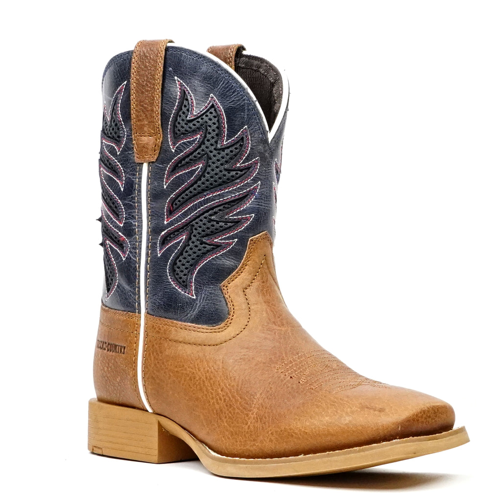 Texas Country Tan Youth Boots - Slip=Resistant Sole - Square Toe (TCK007)