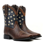 Texas Country Brown Leather Boots - Slip-Resistant Sole - Square Toe (TCK002)