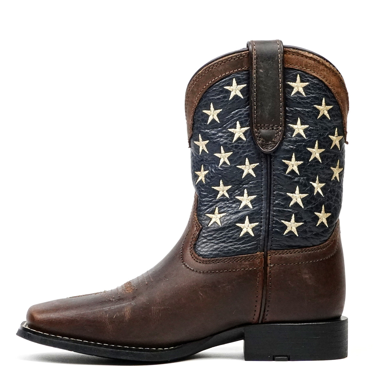 Texas Country Brown Leather Boots - Slip-Resistant Sole - Square Toe (TCK002)