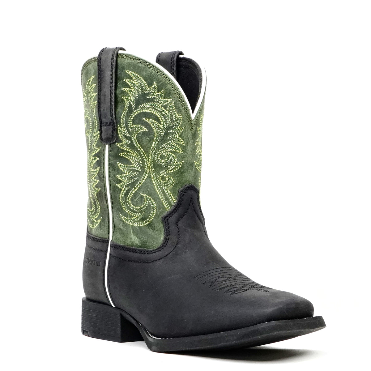 Texas Country Black Leather Boots - Slip-Resistant Sole - Square Toe (TCK008)