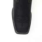 Texas Country Black Leather Boots - Slip-Resistant Sole - Square Toe (TCK008)
