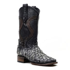 Connor Platinum Pirarucu Fish Boots (Diamond) - Newspaper - Square Toe