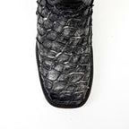 Connor Platinum Pirarucu Fish Boots (Diamond) - Newspaper - Square Toe
