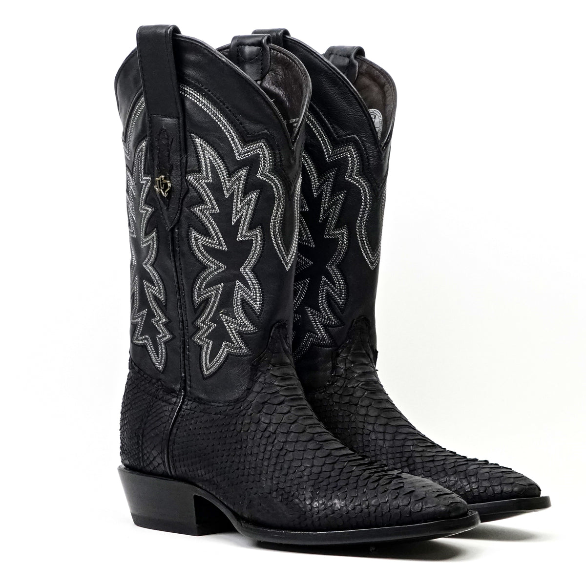 Tanner Python Boots - Black - Cutter Toe (PN26)