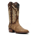 Tanner Python Boots - Tamarind - Roper Toe (PN240)