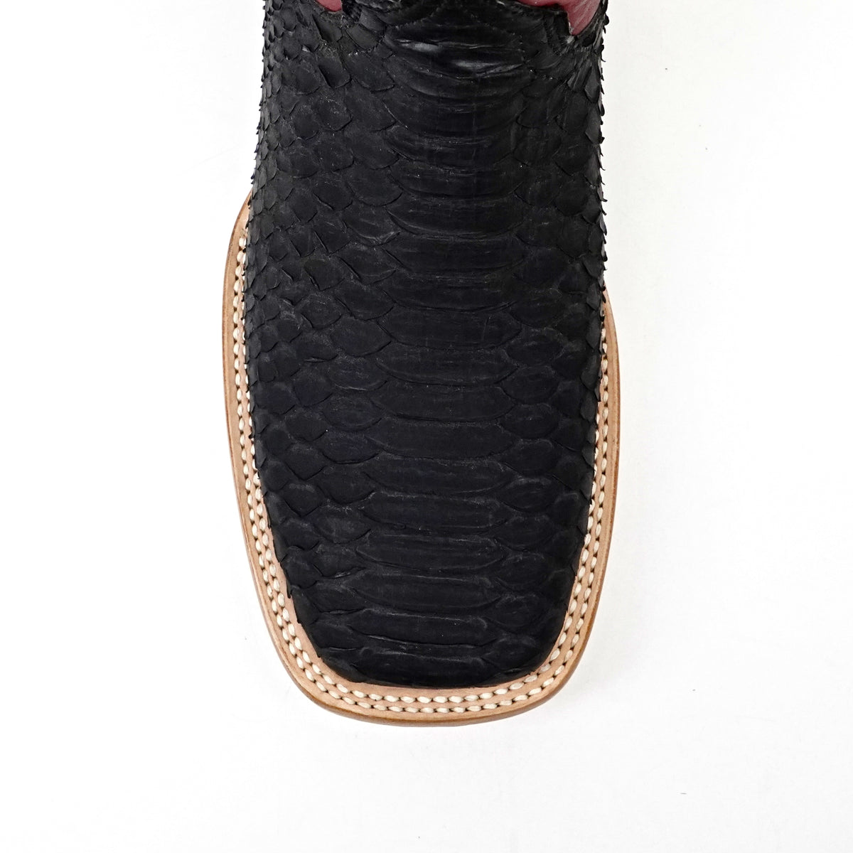 Braxton Python Boots - Matte Black - Square Toe