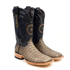 Rhodes Caiman Belly Boots - Gray - Square Toe (LM10)