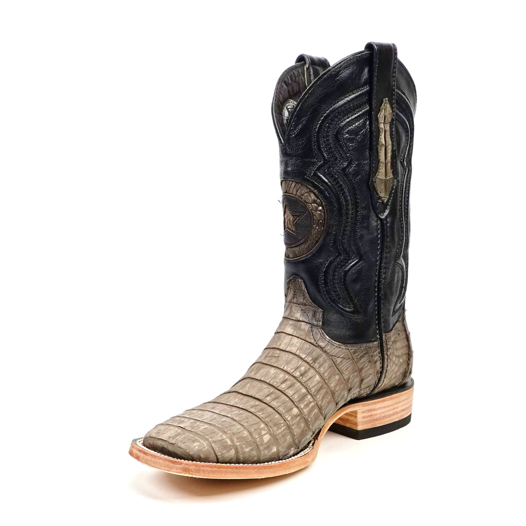 Rhodes Caiman Belly Boots - Gray - Square Toe (LM10)