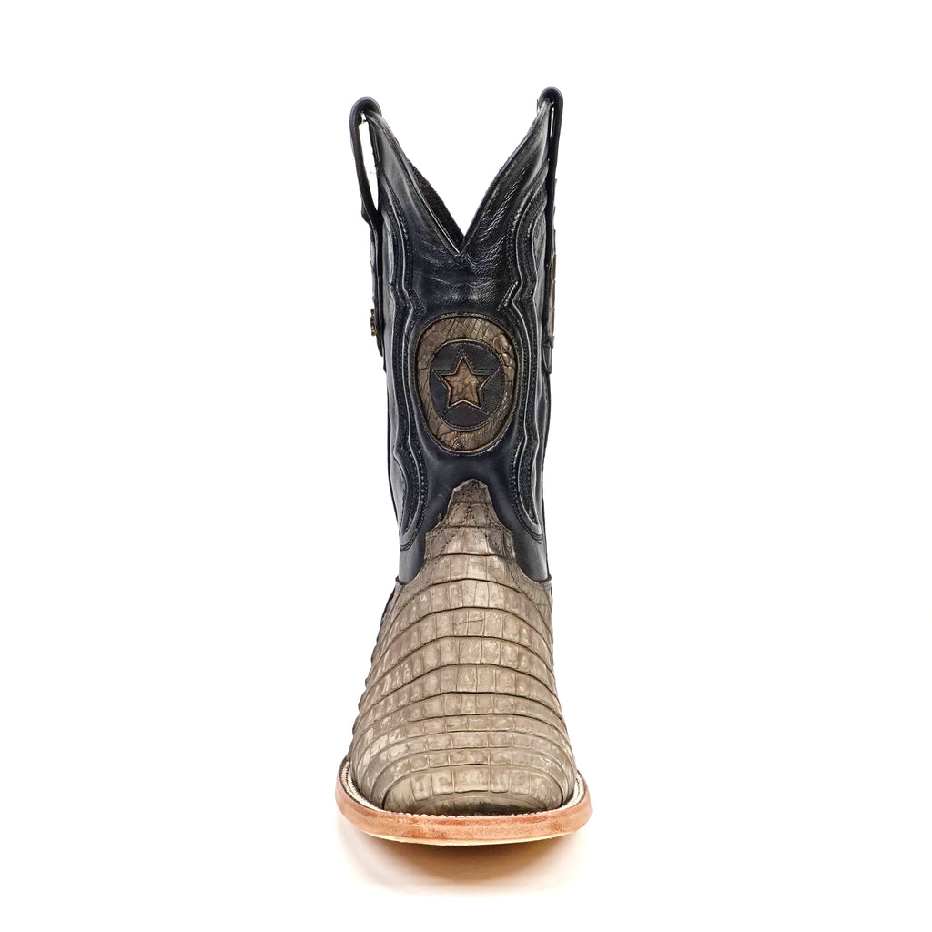 Rhodes Caiman Belly Boots - Gray - Square Toe (LM10)