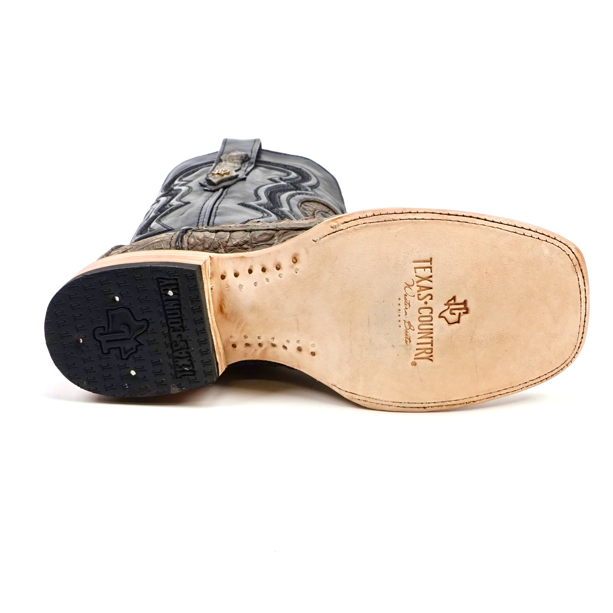 Rhodes Caiman Belly Boots - Gray - Square Toe (LM10)