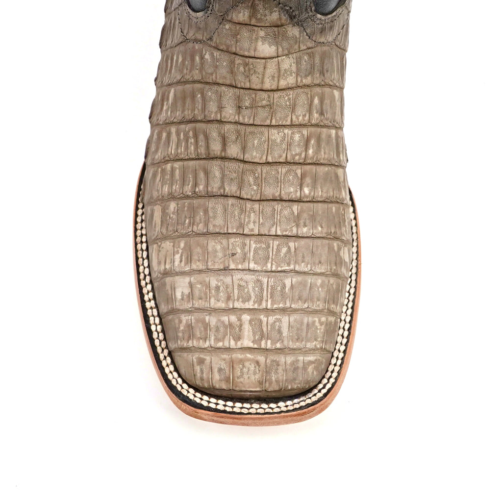 Rhodes Caiman Belly Boots - Gray - Square Toe (LM10)