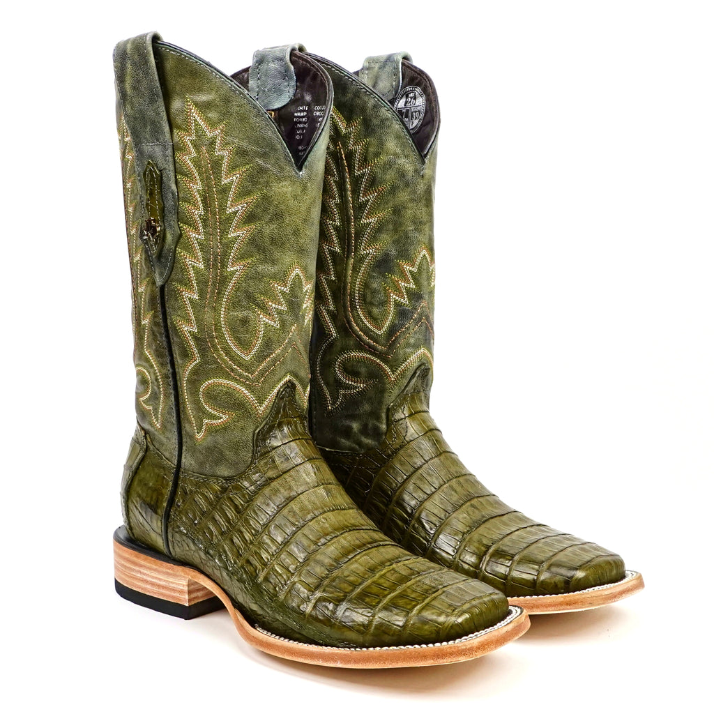 Rhodes Caiman Belly Boots - Agave - Square Toe (LM10)