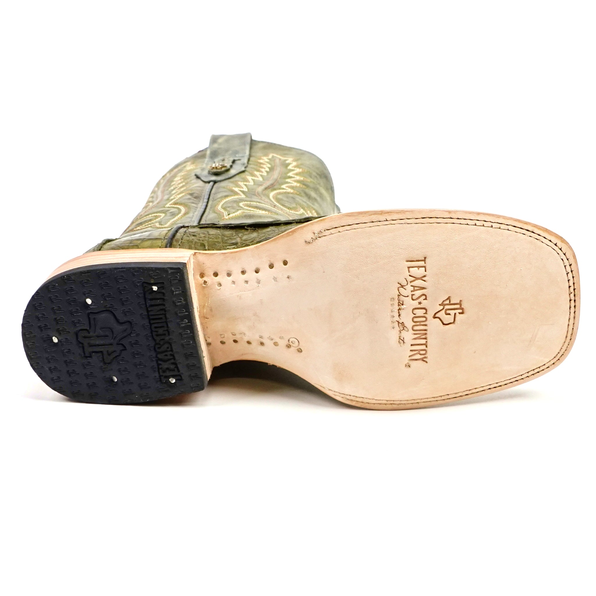 Rhodes Caiman Belly Boots - Agave - Square Toe (LM10)