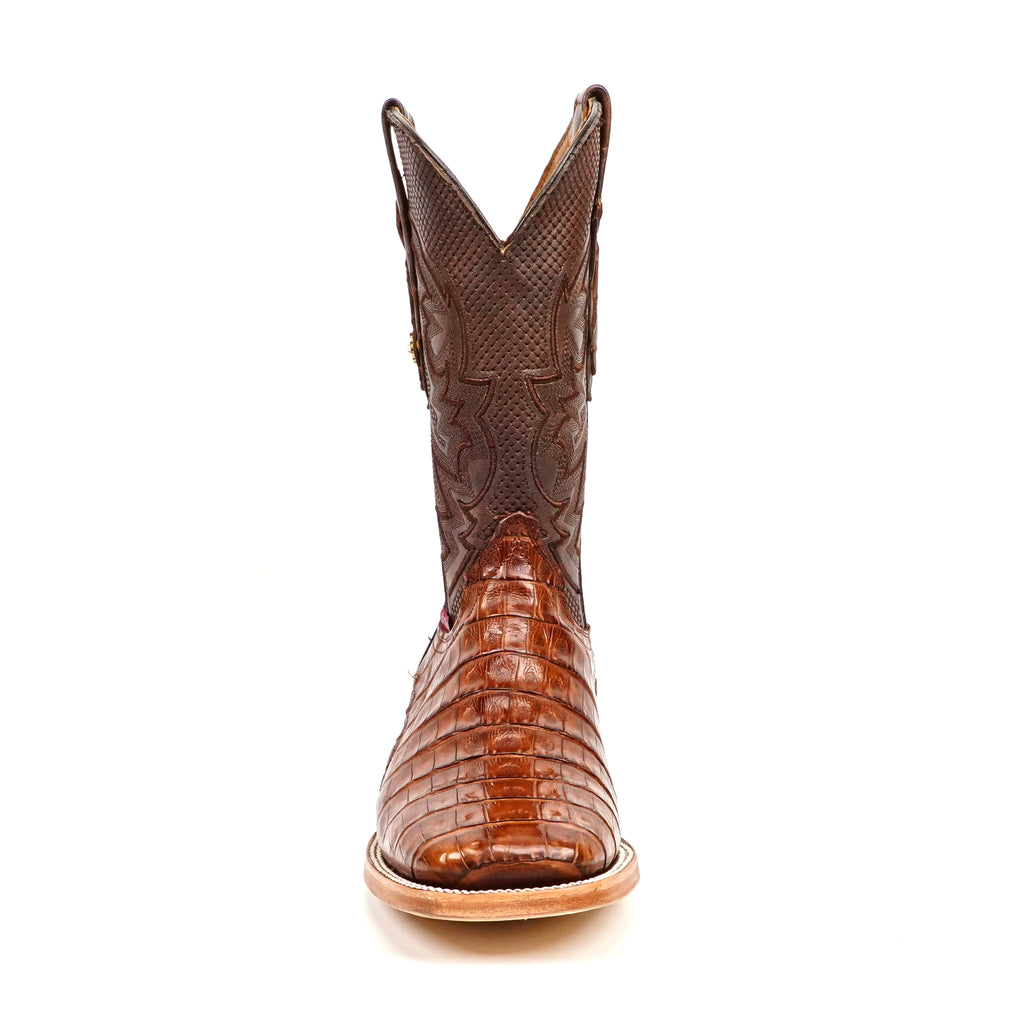 Rhodes Caiman Belly Boots - Brandy - Square Toe (LM10)