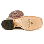 Rhodes Caiman Belly Boots - Brandy - Square Toe (LM10)