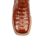 Rhodes Caiman Belly Boots - Brandy - Square Toe (LM10)
