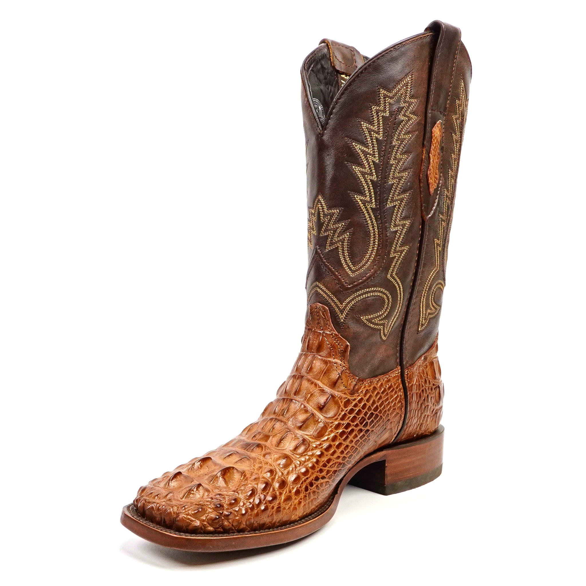 James Alligator Head Boots - Antique - Square Toe (AP50)