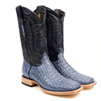 Rhodes Caiman Hornback Boots - Denim Blue- Square Toe (LM10)