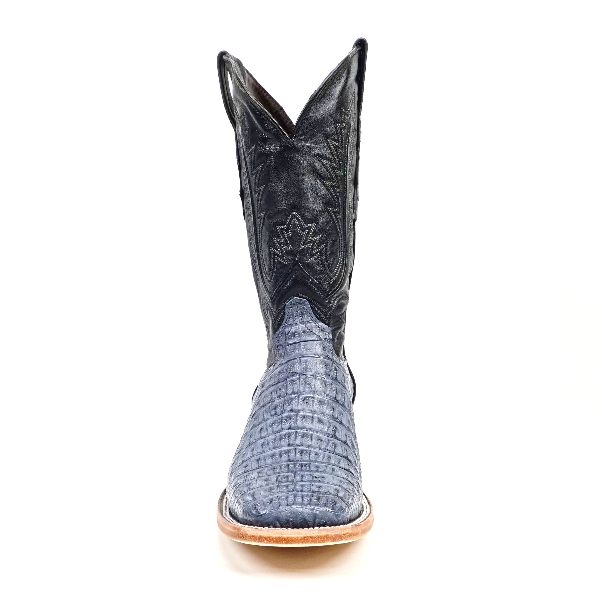 Rhodes Caiman Hornback Boots - Denim Blue- Square Toe (LM10)