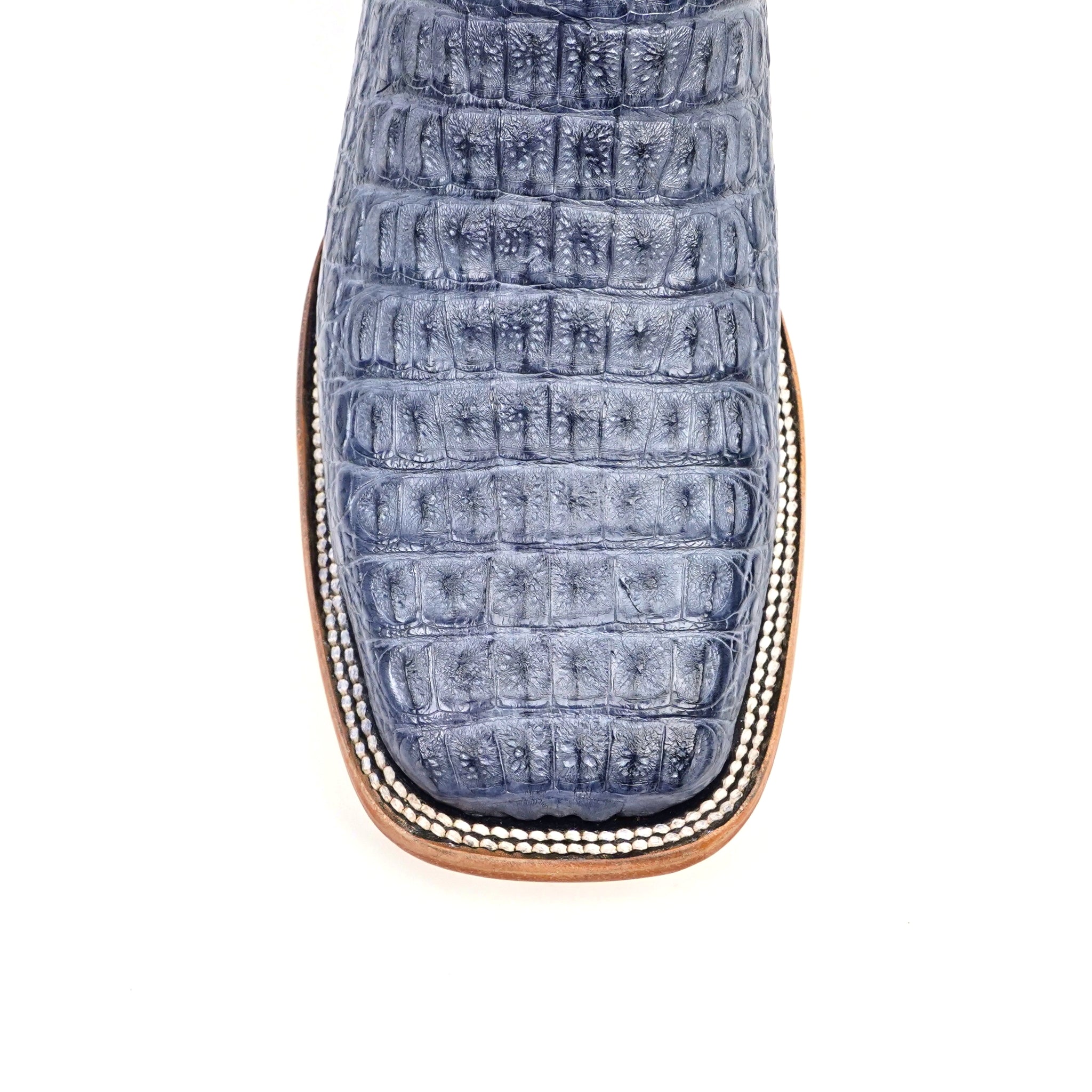 Rhodes Caiman Hornback Boots - Denim Blue- Square Toe (LM10)