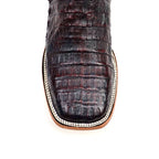 Rhodes Caiman Belly Boots - Black Cherry - Square Toe (LM10)