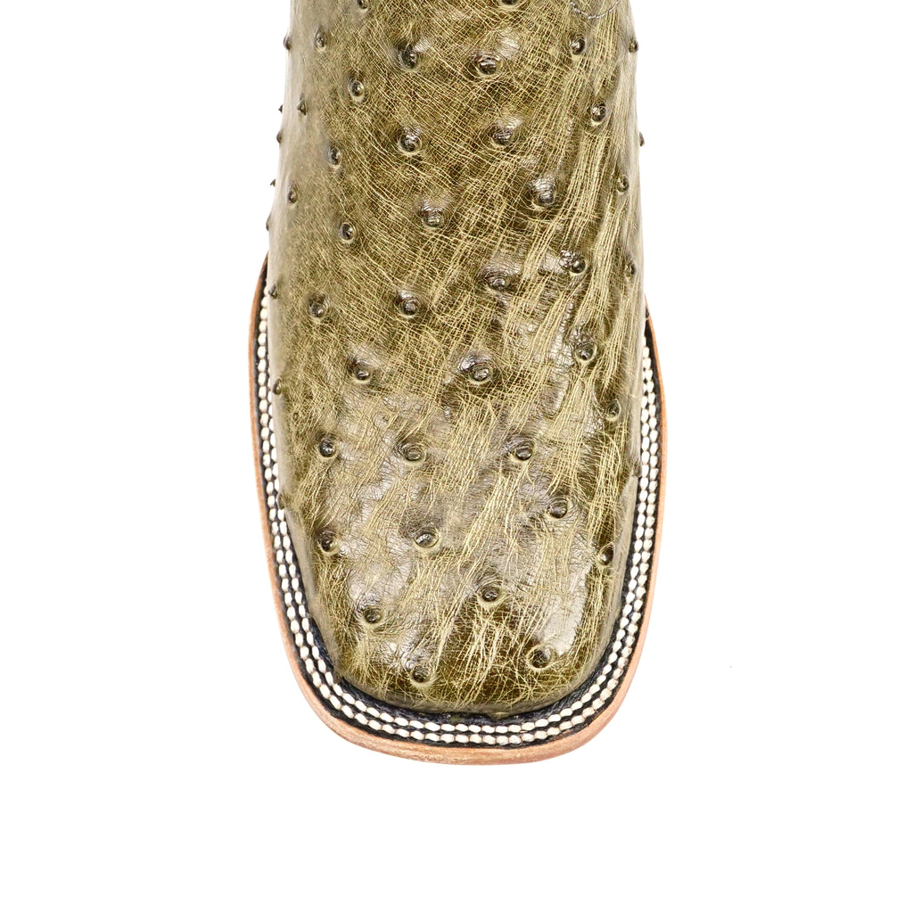 Austin Ostrich Boots - Agave - Square Toe (AV20)