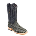Connor Pirarucu Fish Boots - Gray Black - Square Toe (PZ60)