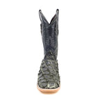 Connor Pirarucu Fish Boots - Gray Black - Square Toe (PZ60)