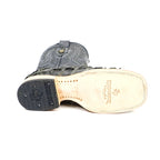Connor Pirarucu Fish Boots - Gray Black - Square Toe (PZ60)