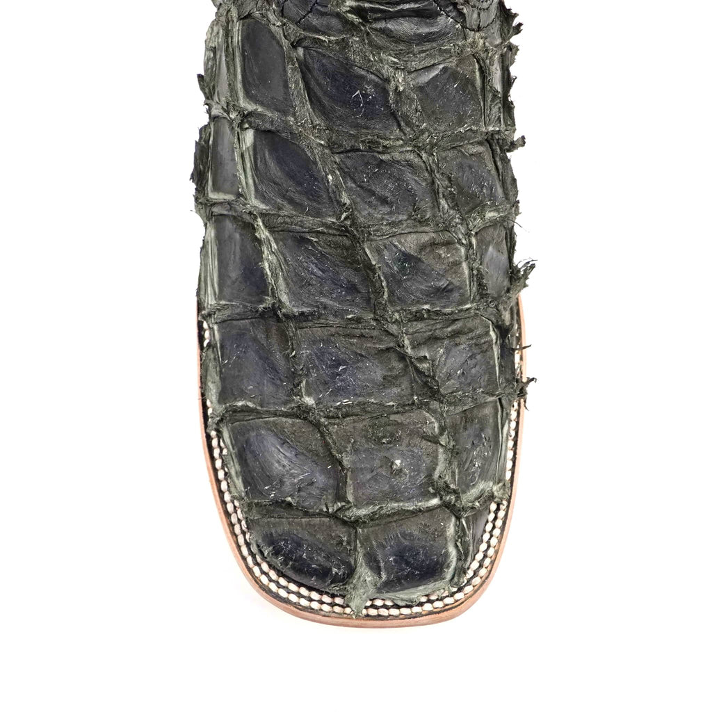 Connor Pirarucu Fish Boots - Gray Black - Square Toe (PZ60)