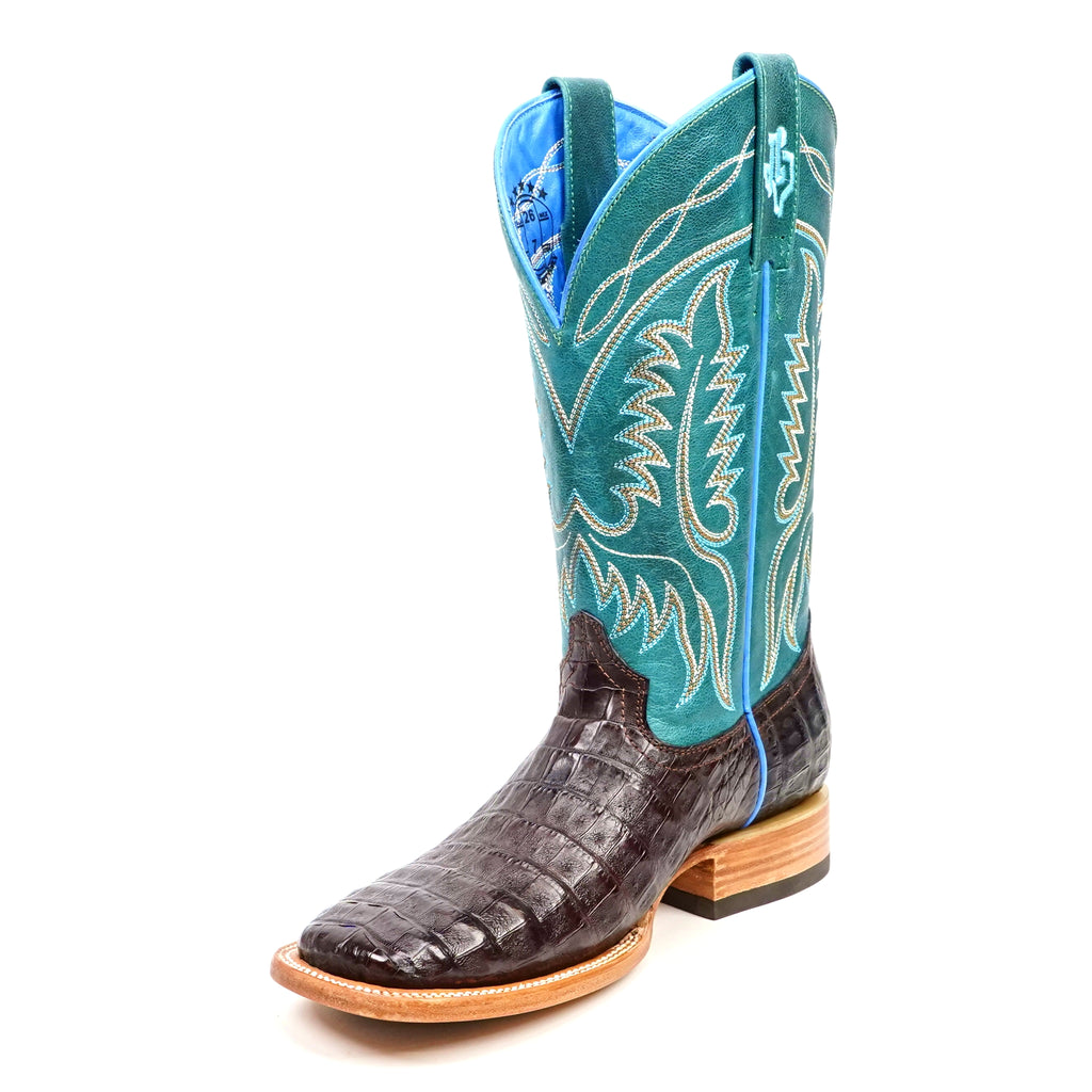 Ranger Caiman Belly Boots - Brown - Square Toe