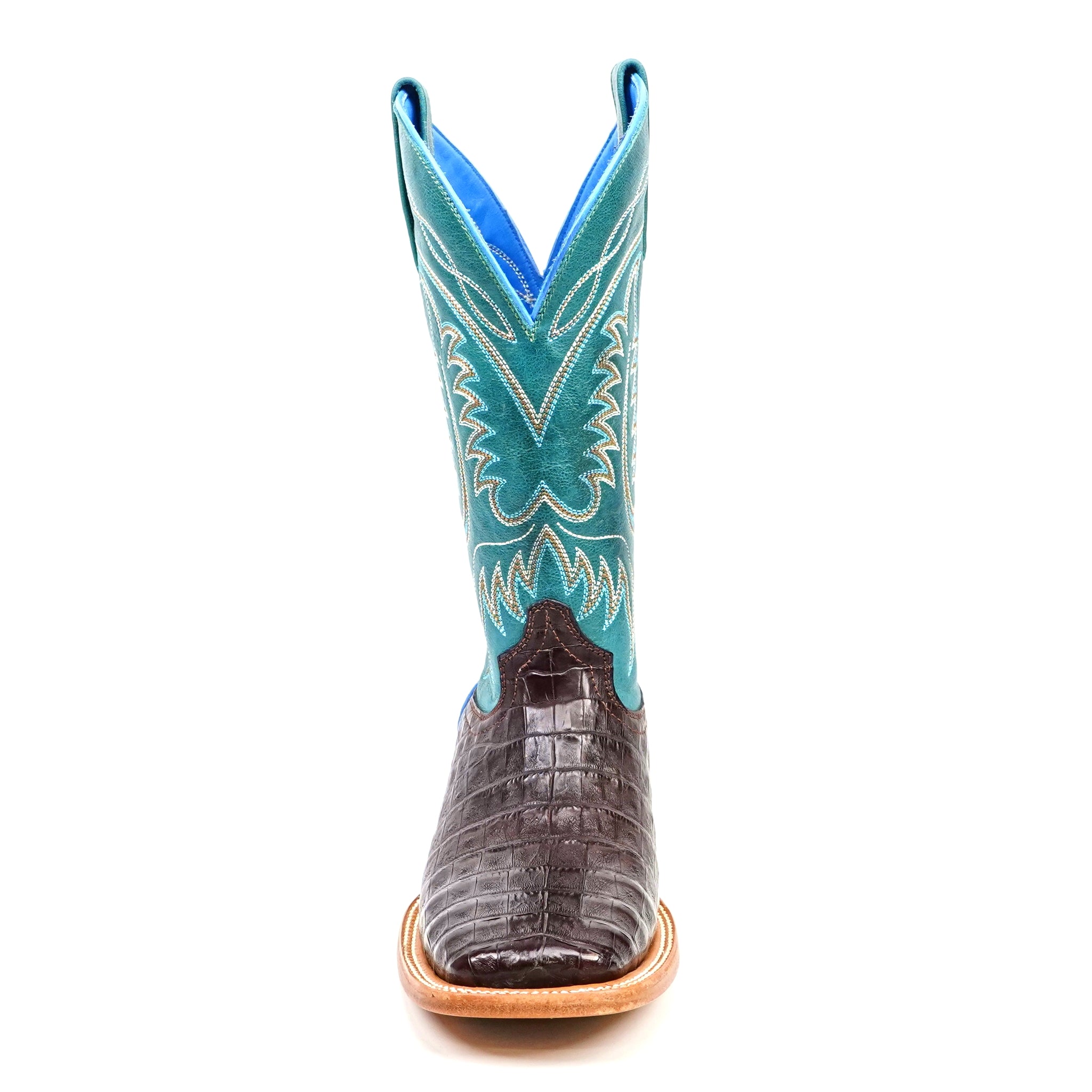 Ranger Caiman Belly Boots - Brown - Square Toe