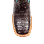 Ranger Caiman Belly Boots - Brown - Square Toe