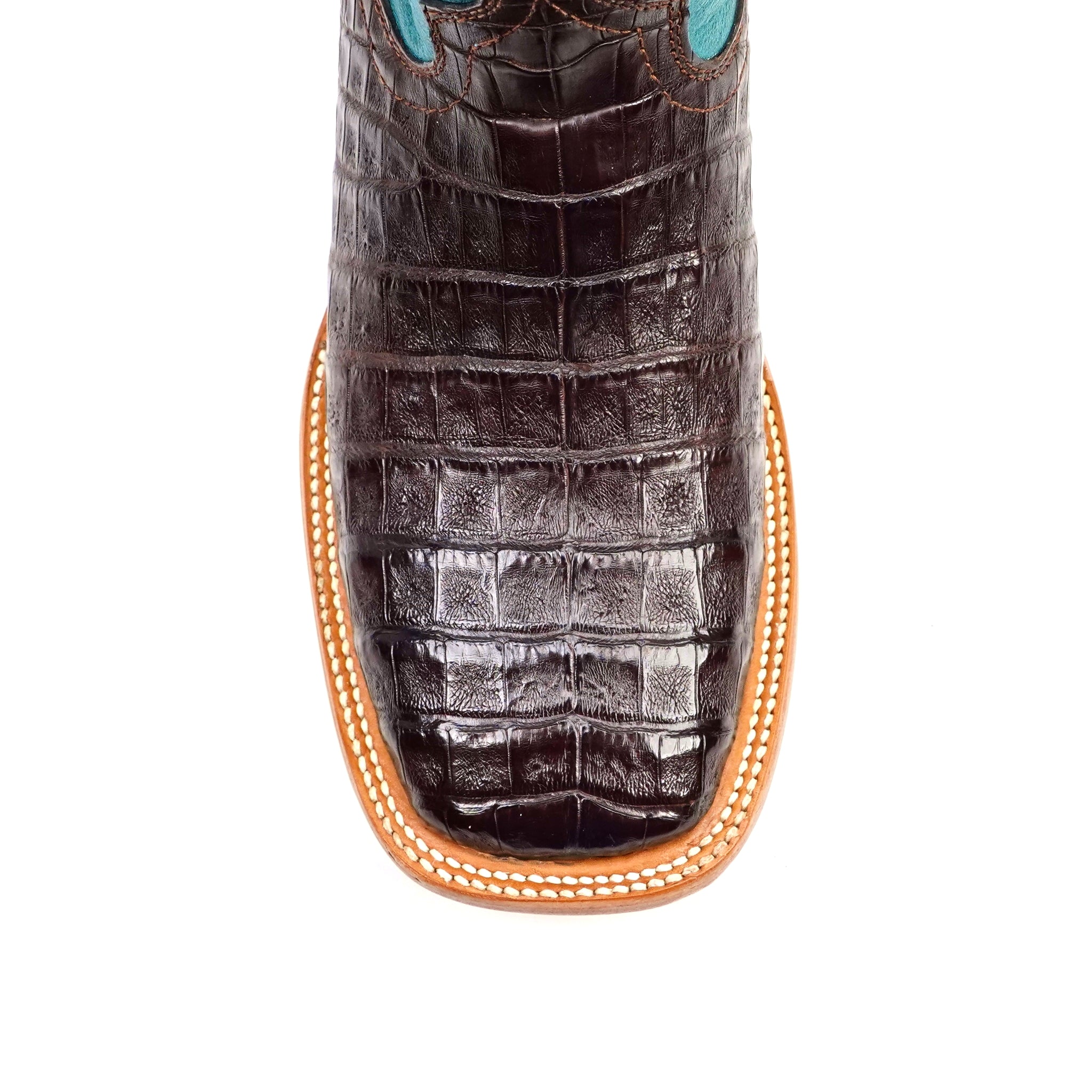 Ranger Caiman Belly Boots - Brown - Square Toe