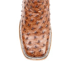 Austin Ostrich Boots - Tobacco - Square Toe (AV20)