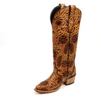 Chiseled Tan Cowgirl Boots - Tall Shaft - Snip Toe (E866)